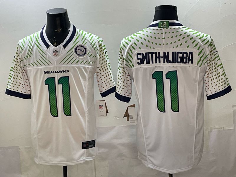 Men Seattle Seahawks #11 Smith-Njigba White 5th generations 2026 Nike Limited NFL Jersey style 001->seattle seahawks->NFL Jersey